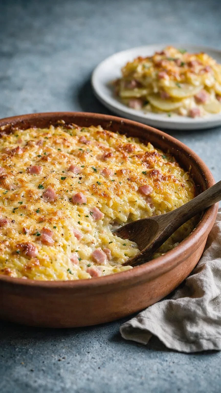 Kartoffelgratin mit Schinken & Ei
