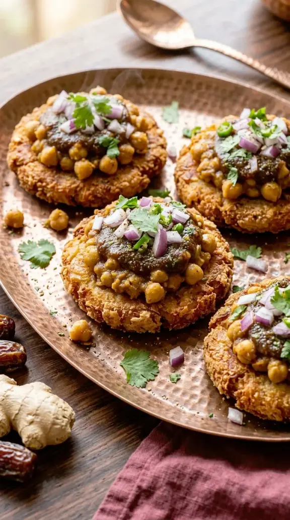 Ragada Patties mit Tamarindensauce