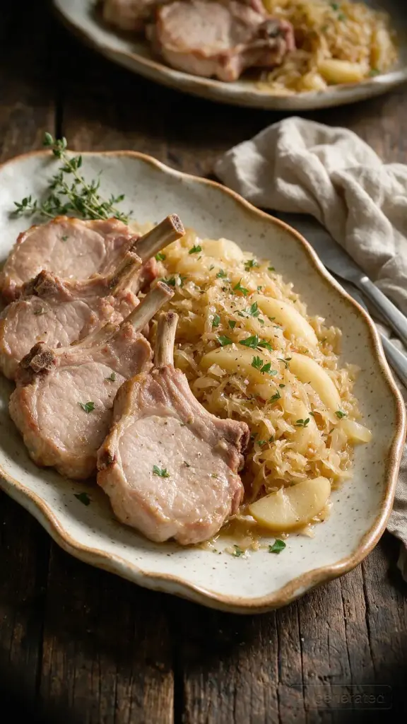 Kasseler in Apfelwein-Sauerkraut