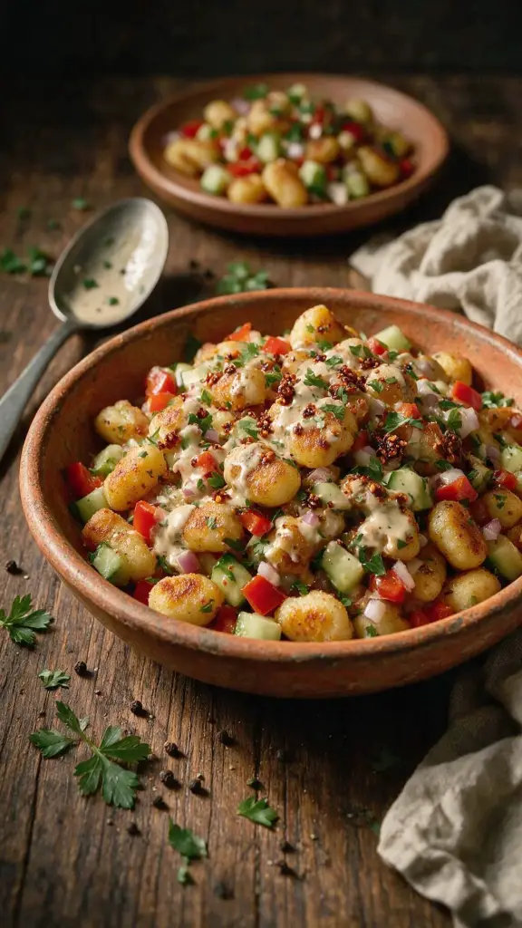 Knuspriger Gnocchi-Salat