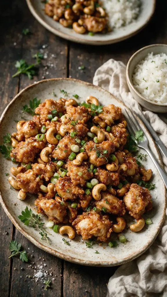 Knuspriges Cashew-Hähnchen