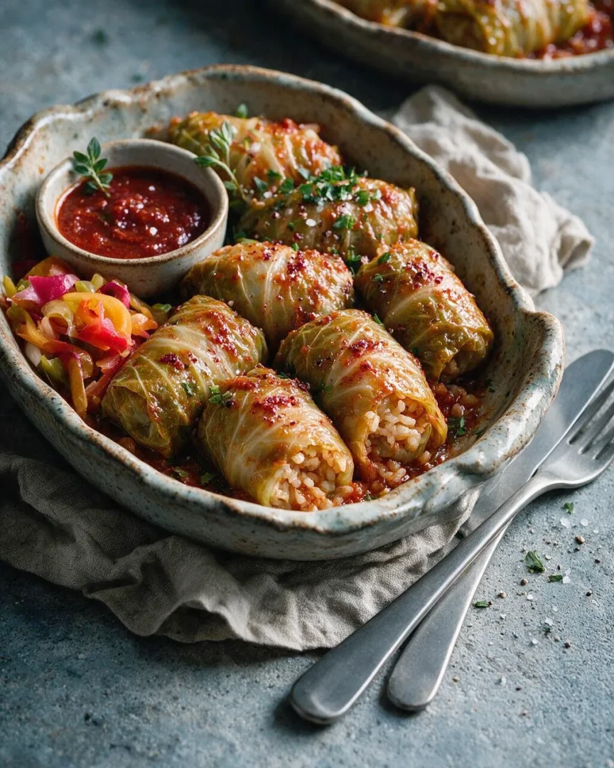 Kohlrouladen in Tomaten-Sumach-Sauce (KI-Illustration)