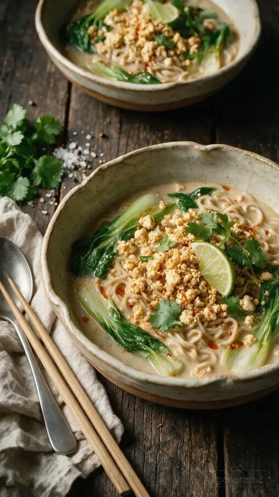 Kokos-Miso-Ramen mit Tofu