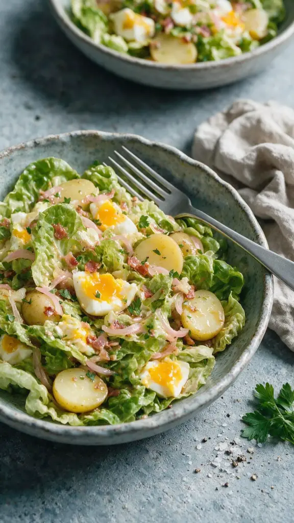 Warmer Kopfsalat mit Kartoffeln