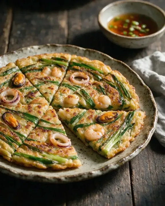 Pajeon mit Meeresfrüchten (KI-Illustration)