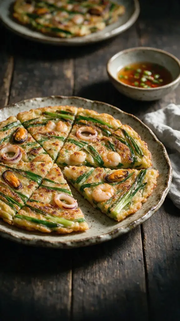 Pajeon mit Meeresfrüchten