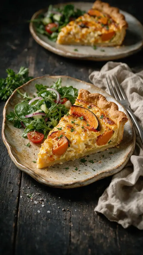 Kürbis-Cheddar-Quiche