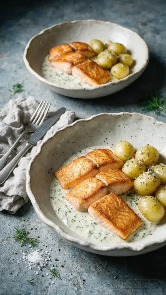 Lachs mit Dillsauce