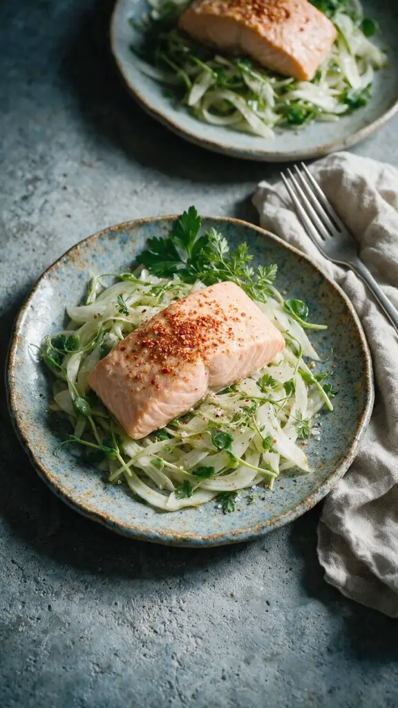 Lachs mit Miso-Fenchel-Salat