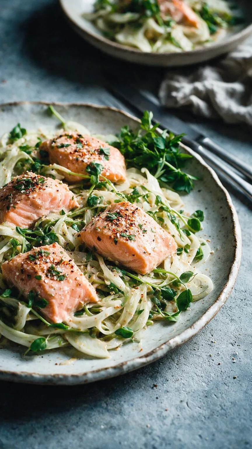 Lachs mit Miso-Fenchel-Salat