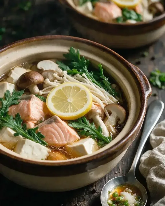 Lachs mit Tofu und Pilzen (KI-Illustration)