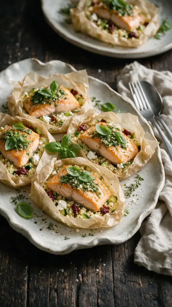 Lachs-Päckchen mit Couscous