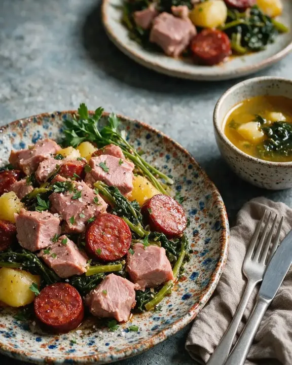 Schinken mit Chorizo und Rübstiel (KI-Illustration)