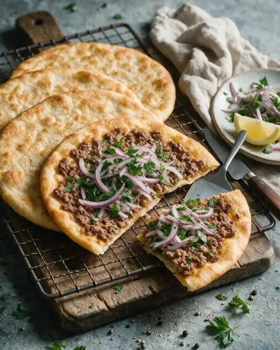 Lahmacun mit Lammhack (KI-Illustration)