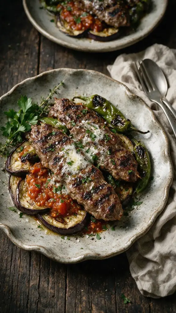 Lamm-Kebabs mit Aubergine
