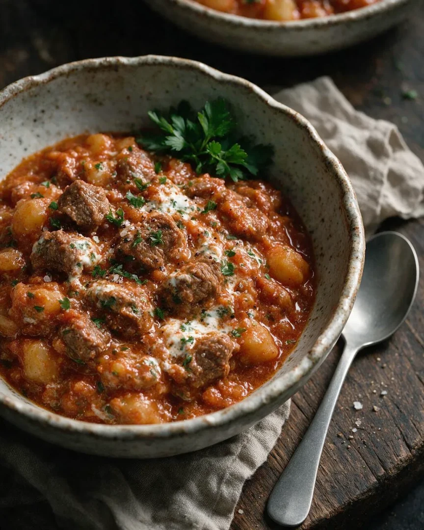 Lamm-Ragout mit Kartoffeln (KI-Illustration)