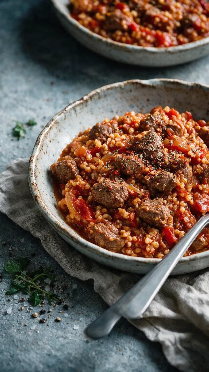 Lammgulasch mit Bulgur