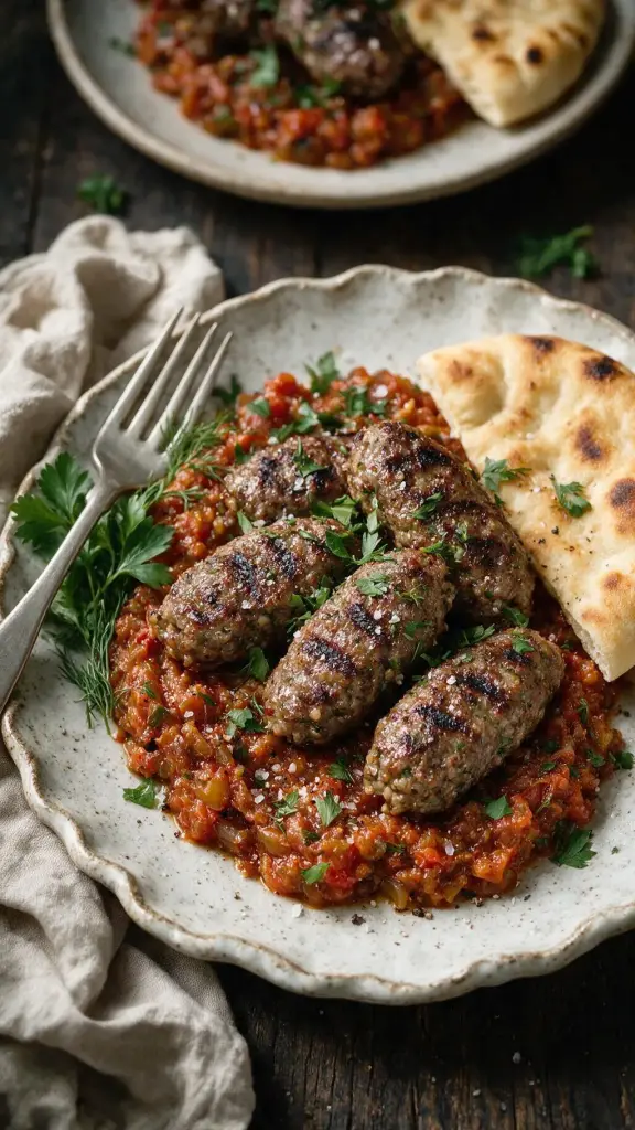 Lammkebab mit Salat