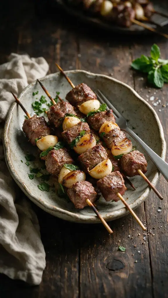 Knusprige Lammspieße