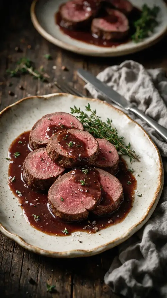 Rehrücken in Rotweinsauce