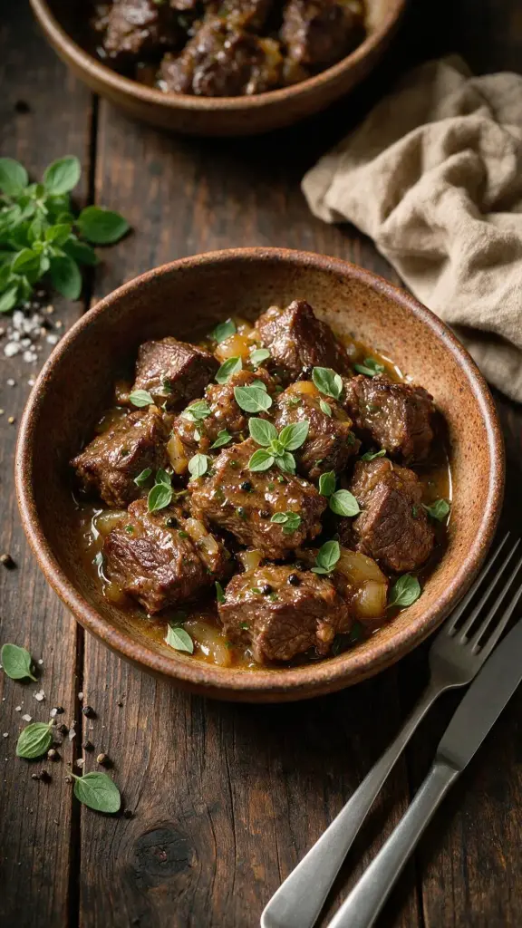 Geschmortes Rindfleisch mit Majoran