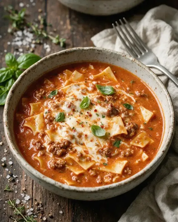 Lasagnesuppe (KI-Illustration)