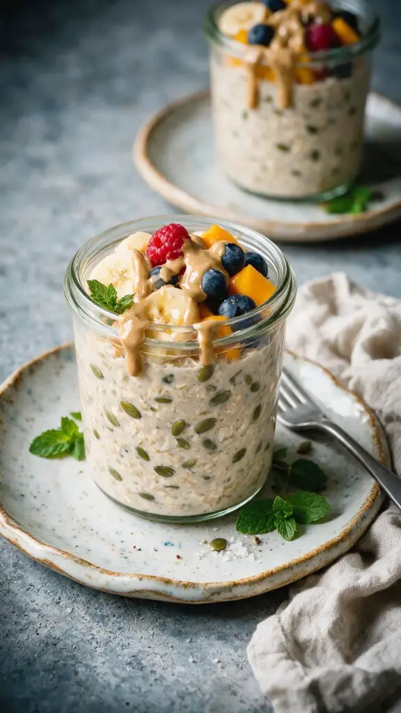 Overnight Oats mit Kürbiskernen