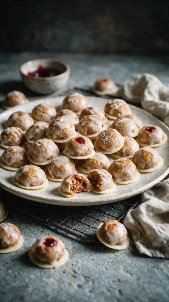 Nusslebkuchen mit Marmelade