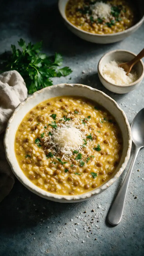 Linsensuppe mit Reis (Variation)