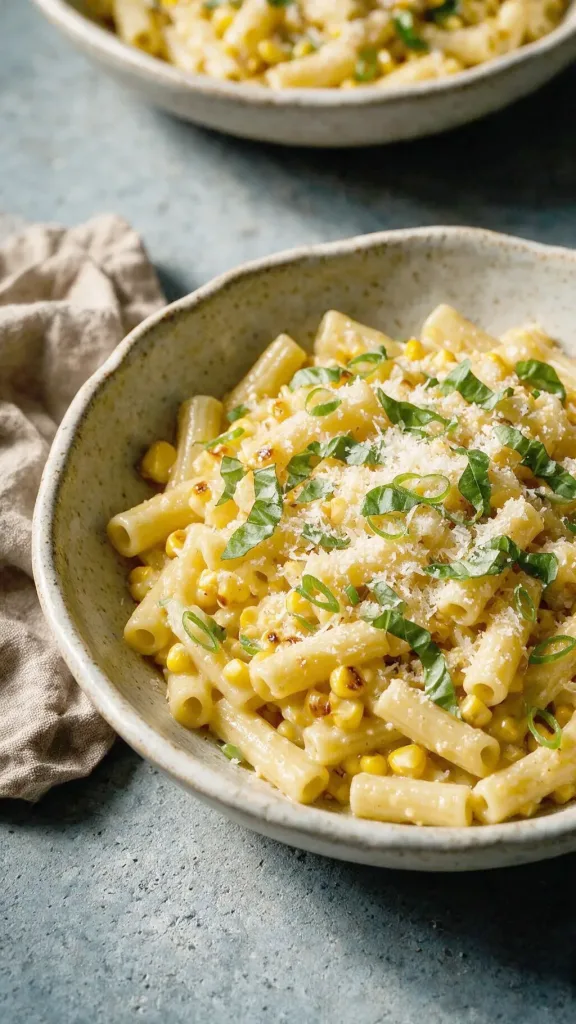 Mais-Nudeln mit Parmesan (KI-Illustration)