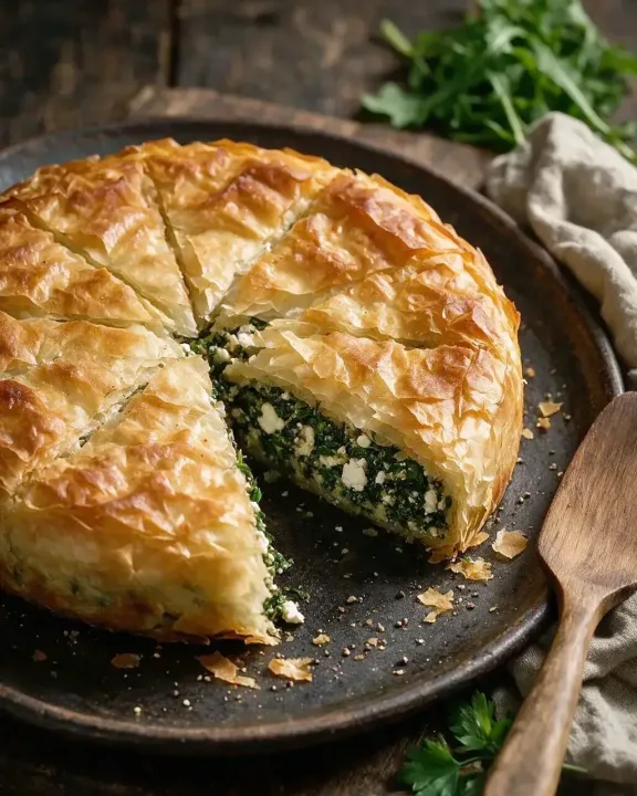 Mangold-Feta-Pie (KI-Illustration)