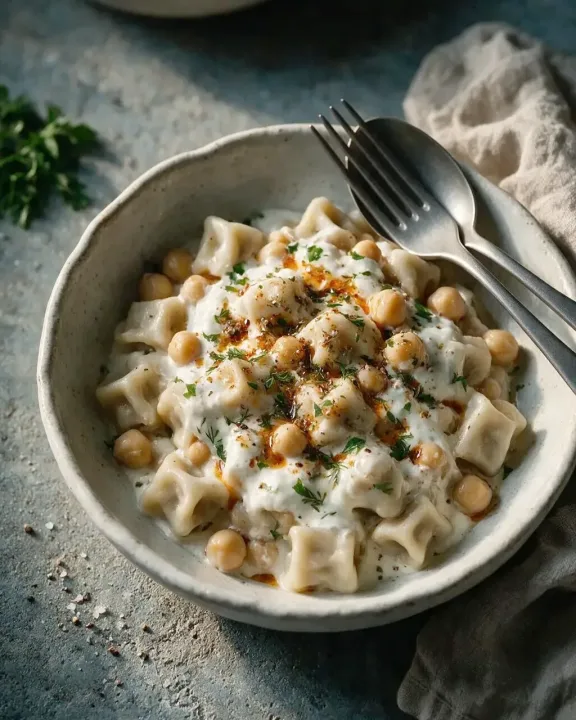 Manti mit Kichererbsen (KI-Illustration)