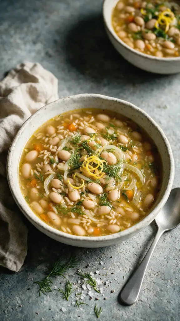 Mediterrane weiße Bohnensuppe mit Fenchel