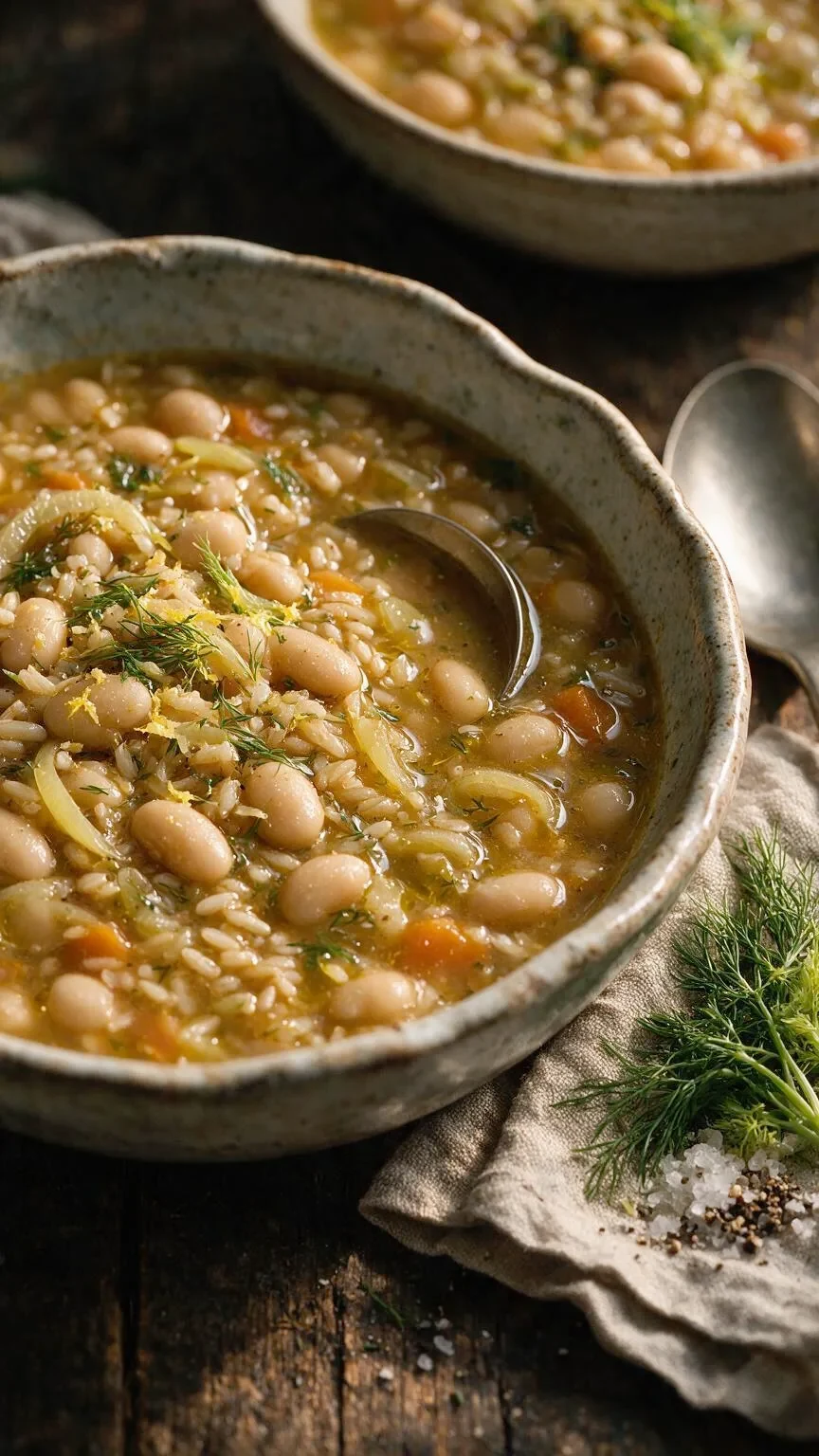 Mediterrane weiße Bohnensuppe mit Fenchel