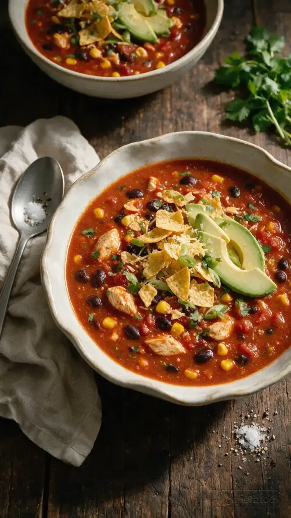 Hühnersuppe mit Bohnen & Mais