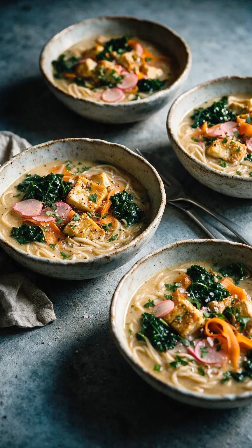 Miso-Nudelsuppe mit Gemüse