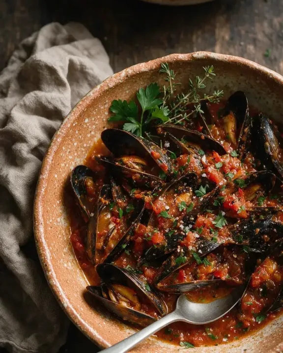 Muscheln in pikanter Sauce (KI-Illustration)