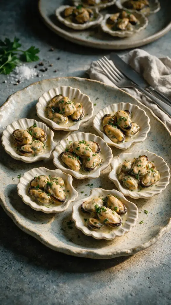 Muscheln in Weißweinsauce