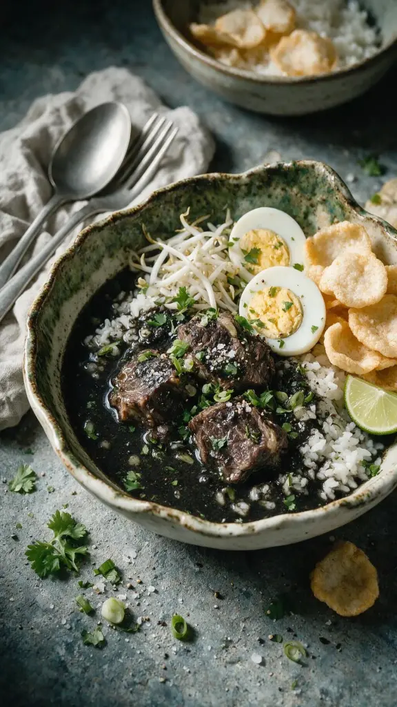 Nasi Rawon: Rindfleischsuppe