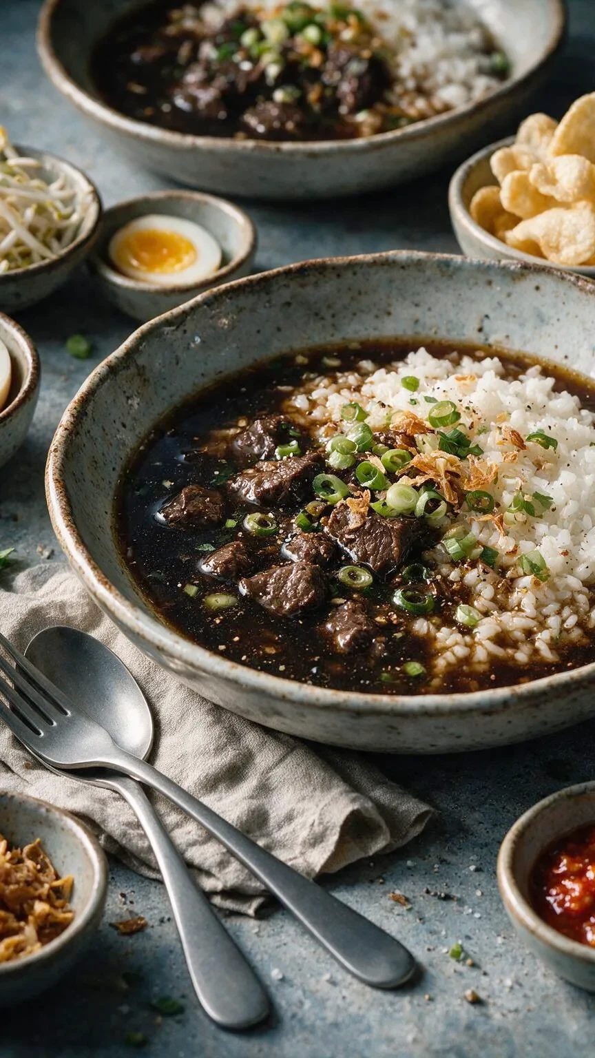 Nasi Rawon: Rindfleischsuppe