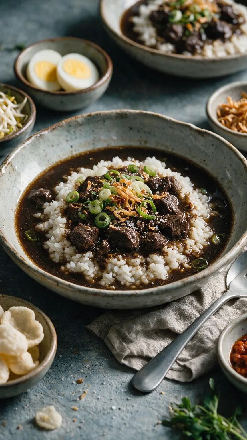 Nasi Rawon: Rindfleischsuppe