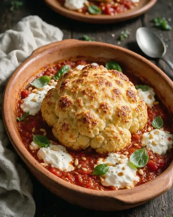 Ofen-Blumenkohl mit Ricotta (KI-Illustration)