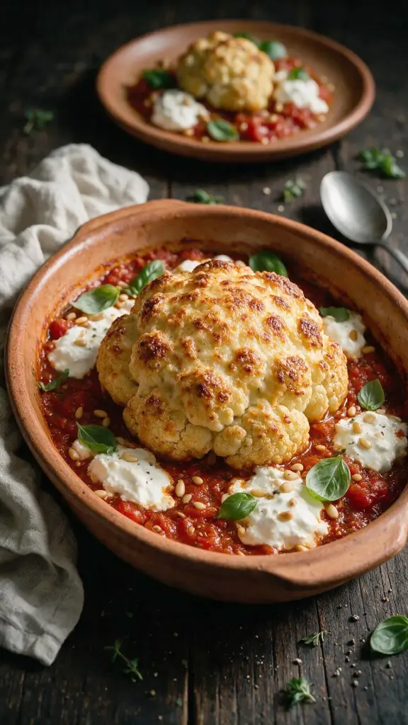 Ofen-Blumenkohl mit Ricotta