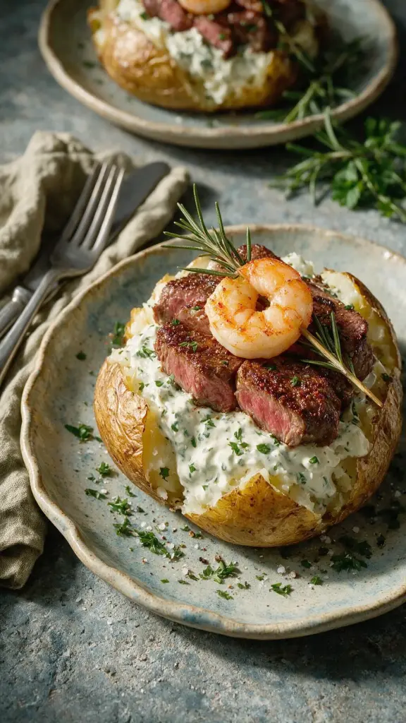 Ofenkartoffel Surf and Turf