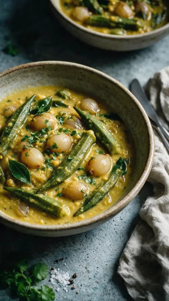 Okra-Curry (Vendakkai Kozhumbu)
