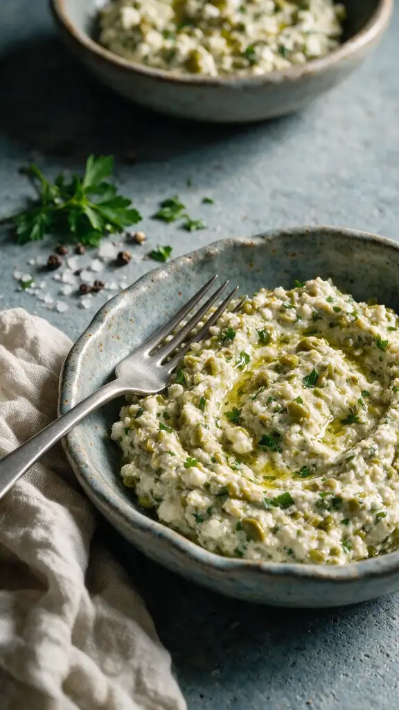 Grüne Oliven-Paste mit Käse