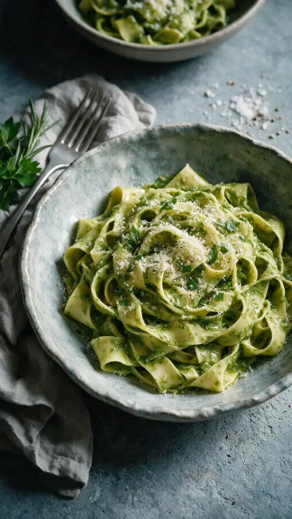 Grünkohl-Sauce mit Pappardelle