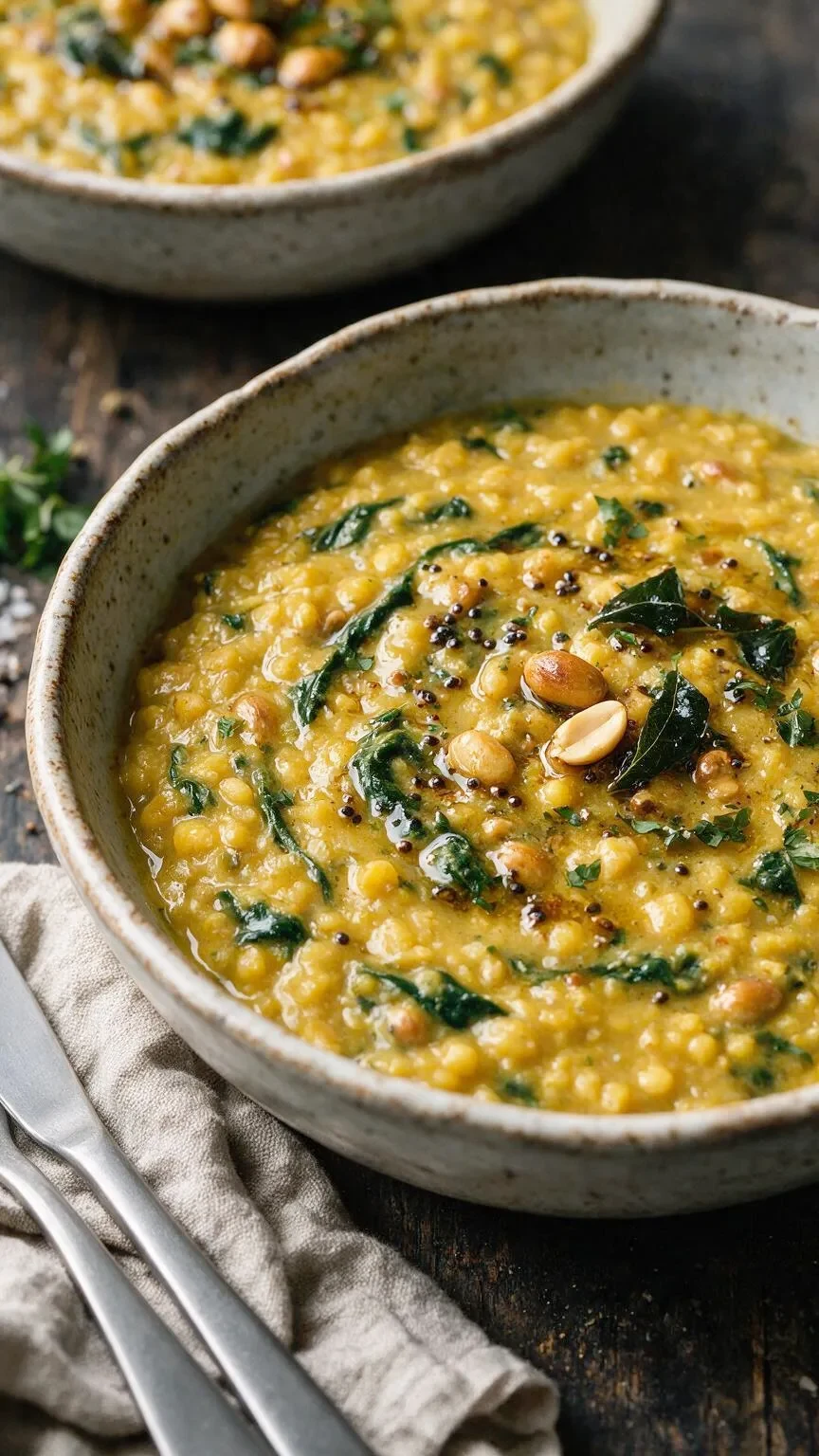Patli Dal mit Spinat und Erdnuss