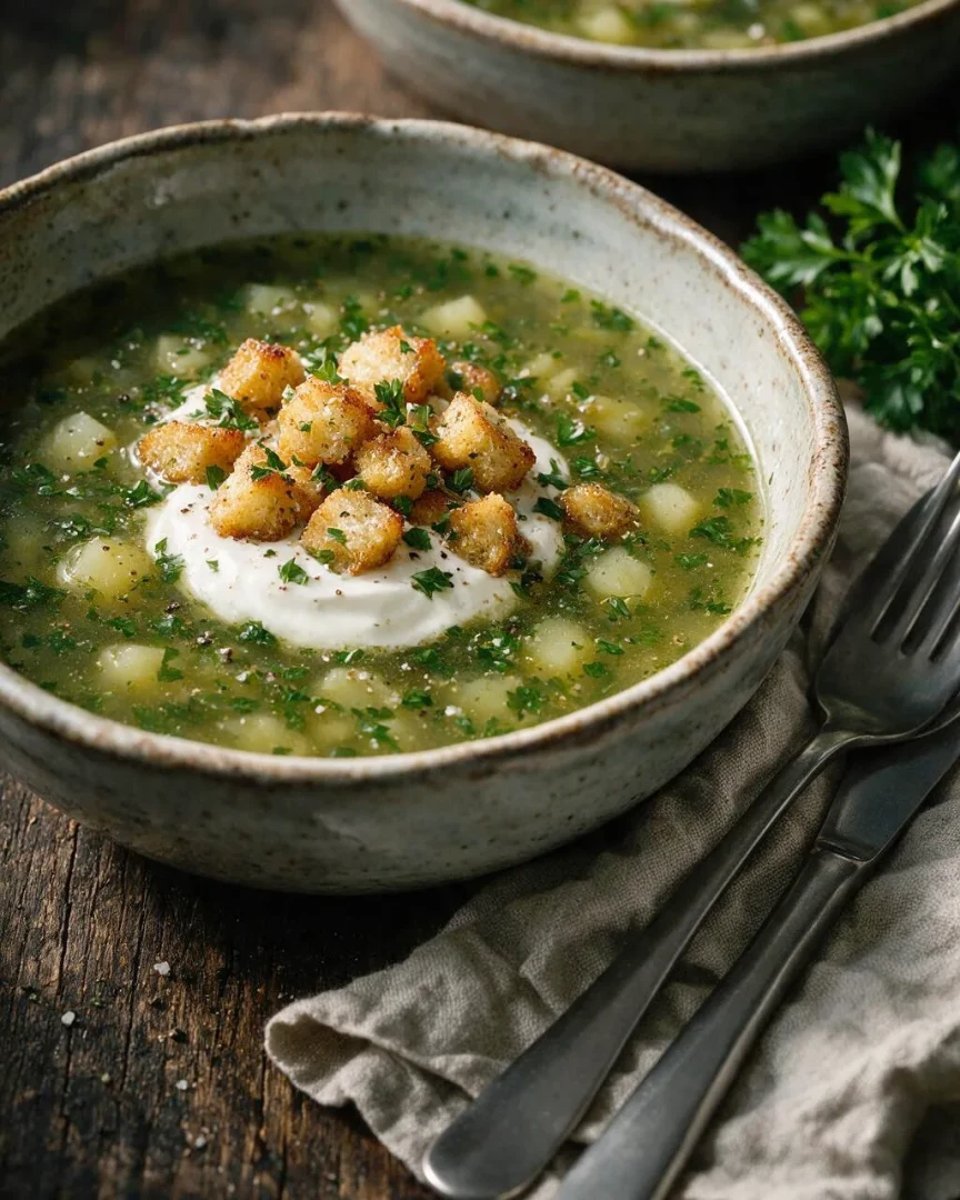 Frische Petersiliensuppe (KI-Illustration)