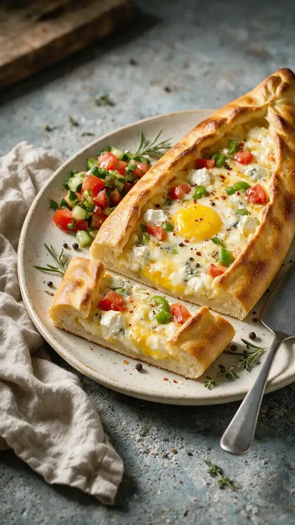 Pide mit vier Käsesorten